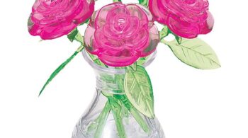 3D Crystal Rose in Vase Puzzle