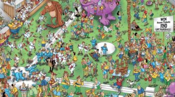 Comic Crowds Lost Ball Jigsaw Puzzle