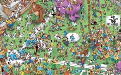 Comic Crowds Lost Ball Jigsaw Puzzle