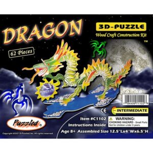 Dragon Small Illuminated 3D Wooden Puzzle