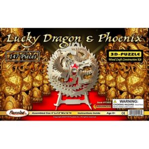 Lucky Dragon and Phoenix 3D Wooden Puzzle